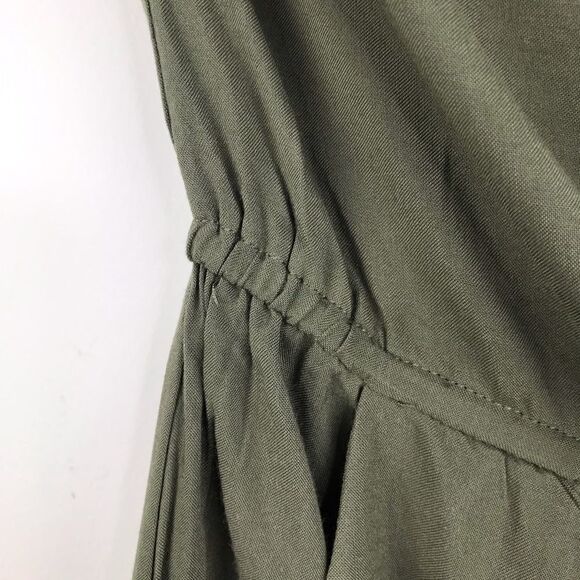 NEW Akualani Olive Green Sleeveless Halter Romper with Embroidery - Picture 11 of 16